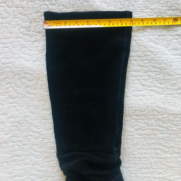 Suede over-the-knee slouch heel boots - Picture 7 of 16